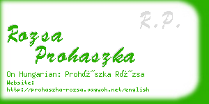 rozsa prohaszka business card